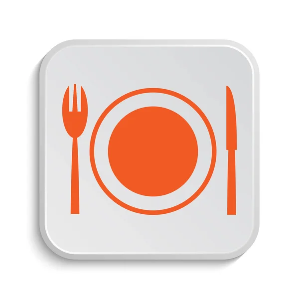 Ravintolan Ikoni Internet Painike Valkoisella Taustalla — kuvapankkivalokuva