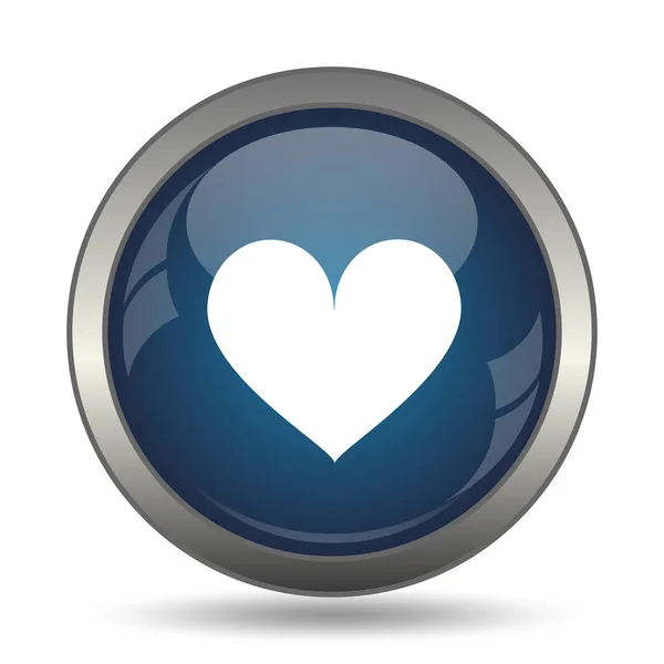 Ikona Srdce Internet Tlačítko Bílém Pozadí — Stock fotografie