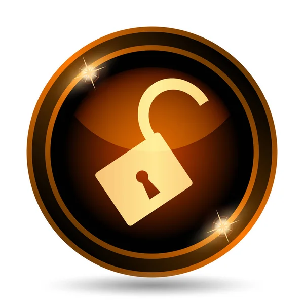 Open lock icon. Internet button on white background