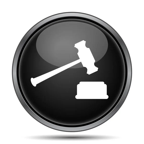 Judge Hammer Icon Internet Button White Background — Stock Photo, Image