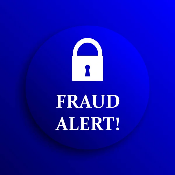 Fraud alert icon. Internet button on blue background