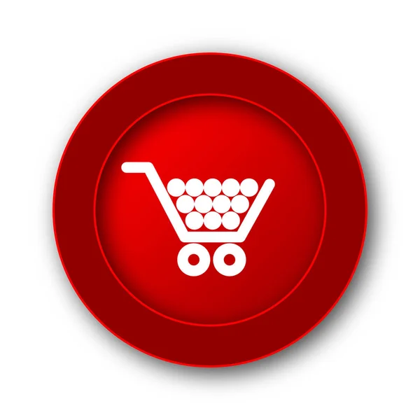 Shopping Cart Ikonen Internet Knappen Vit Bakgrund — Stockfoto