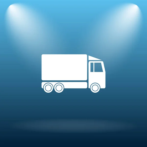 Ikona Samochodu Ciężarowego Przycisk Internet Niebieskim Tle — Zdjęcie stockowe