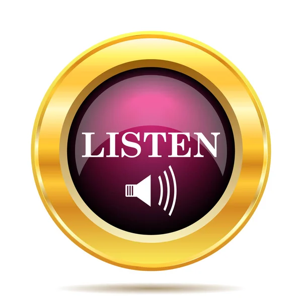 Listen Icon Internet Button White Background — Stock Photo, Image