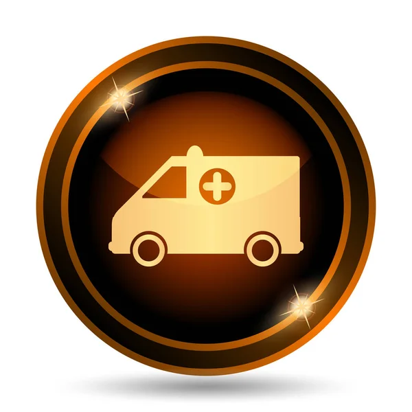 Ambulance Ikona Internet Tlačítko Bílém Pozadí — Stock fotografie