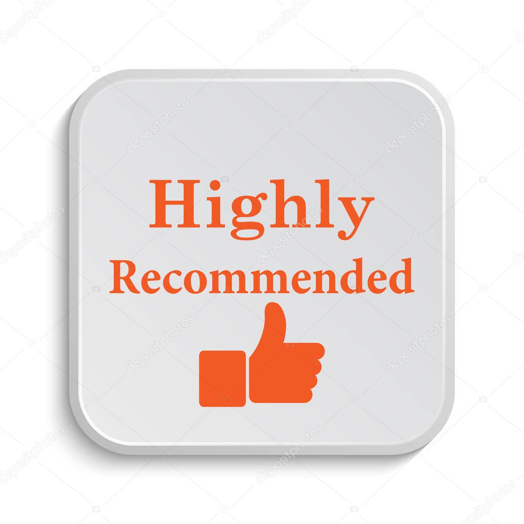 Highly recommended icon. Internet button on white background