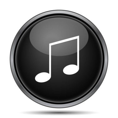 Müzik simgesi. Beyaz arka plan üzerinde Internet düğmesi