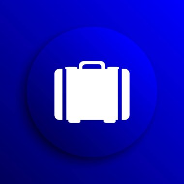 Bavul simgesi. Mavi arka plan Internet düğmesini