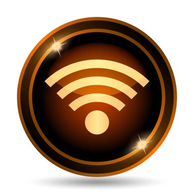 Kablosuz işareti simgesi. Beyaz arka plan üzerinde Internet düğmesi