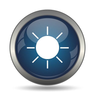 Güneş simgesi. Beyaz arka plan üzerinde Internet düğmesi