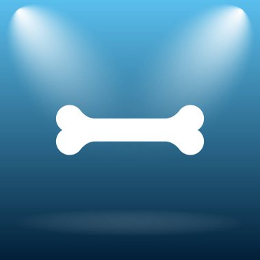 Kemik simgesi. Mavi arka plan Internet düğmesini.