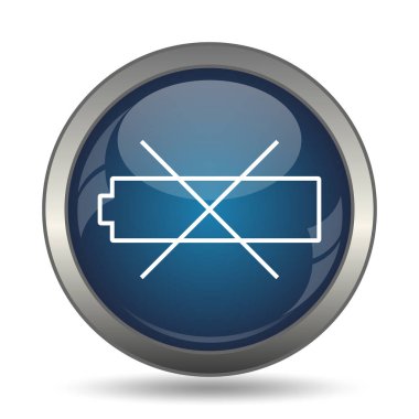 Boş pil simgesi. Beyaz arka plan üzerinde Internet düğmesi