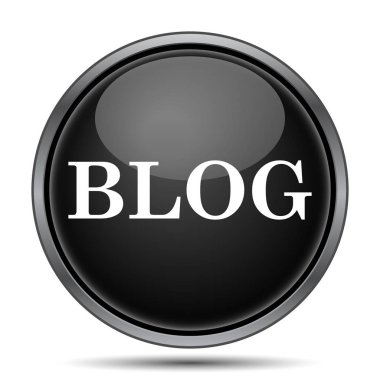 Blog simgesi. Beyaz arka plan üzerinde Internet düğmesi
