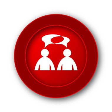 Yorumlar simgesine. Beyaz arka plan üzerinde Internet düğme. -Erkekler balon