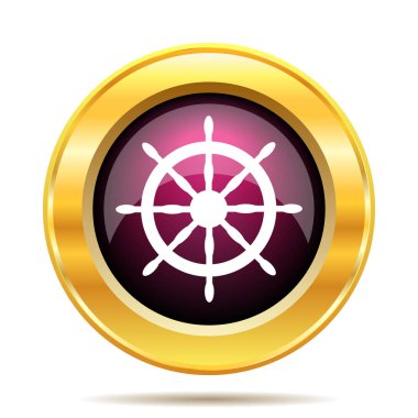 Deniz tekerlek simgesi. Beyaz arka plan üzerinde Internet düğmesi