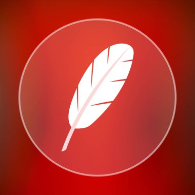 Tüy simgesi. Internet düğmesini kırmızı zemin üzerine