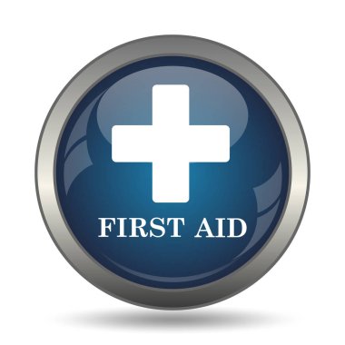 İlk yardım simgesi. Beyaz arka plan üzerinde Internet düğmesi