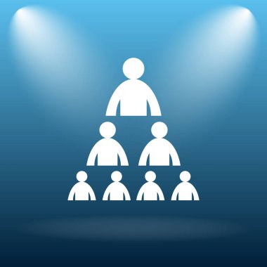 Kuruluş grafiği ile insanlar kutsal kişilerin resmi. Mavi arka plan Internet düğmesini.