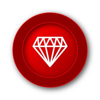 Elmas simgesi. Beyaz arka plan üzerinde Internet düğmesi.