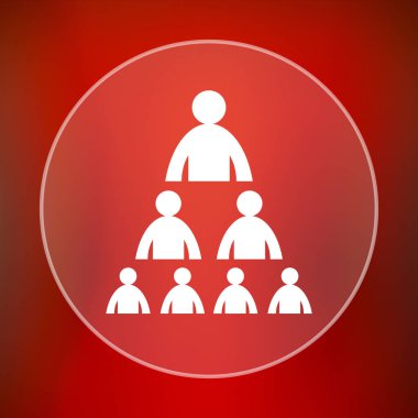 Kuruluş grafiği ile insanlar kutsal kişilerin resmi. Internet düğmesini kırmızı zemin üzerine