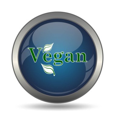 Vegan simgesi. Beyaz arka plan üzerinde Internet düğmesi