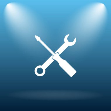 Araçlar simgesi. Mavi arka plan Internet düğmesini.