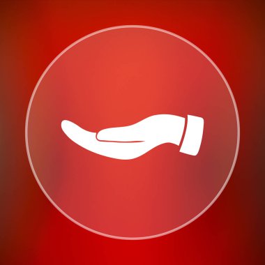 El simgesi. Internet düğmesini kırmızı zemin üzerine