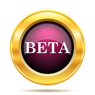 Beta simgesi. Beyaz arka plan üzerinde Internet düğmesi