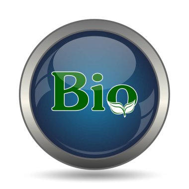 Biyo simgesi. Beyaz arka plan üzerinde Internet düğmesi