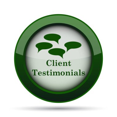 Müşteri referansları simgesi. Beyaz arka plan üzerinde Internet düğmesi.