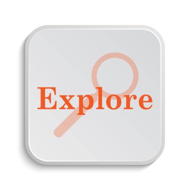 Simge keşfedin. Beyaz arka plan üzerinde Internet düğmesi