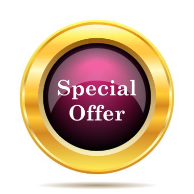 Özel Fırsat simgesi. Beyaz arka plan üzerinde Internet düğmesi