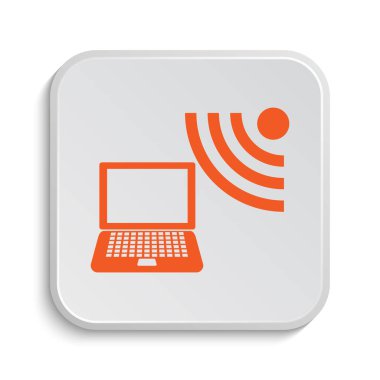 Kablosuz dizüstü simgesi. Beyaz arka plan üzerinde Internet düğmesi