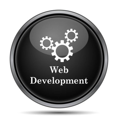 Web geliştirme simgesi. Beyaz arka plan üzerinde Internet düğmesi