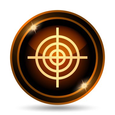 Hedef simgesi. Beyaz arka plan üzerinde Internet düğmesi