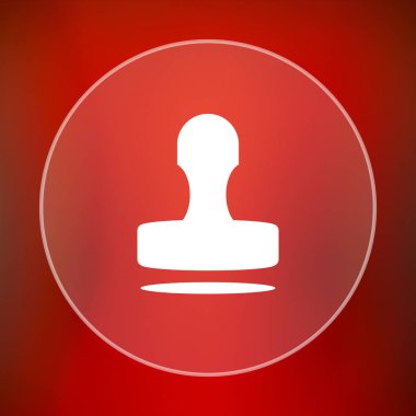 Damga simgesi. Internet düğmesini kırmızı zemin üzerine