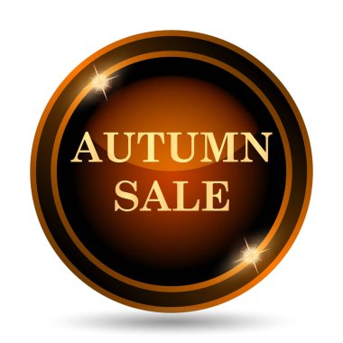 Sonbahar satış simgesi. Beyaz arka plan üzerinde Internet düğmesi