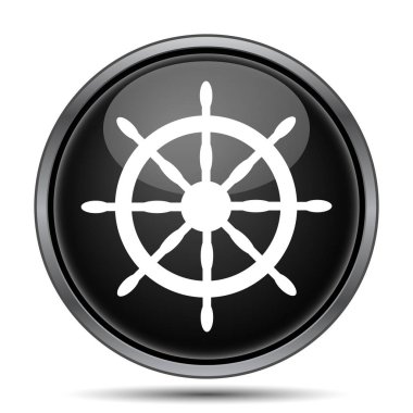 Deniz tekerlek simgesi. Beyaz arka plan üzerinde Internet düğmesi