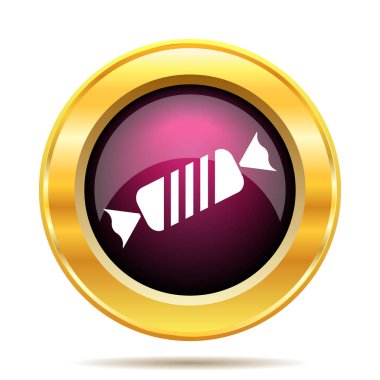 Şeker simgesi. Beyaz arka plan üzerinde Internet düğmesi