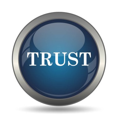 Simge güven. Beyaz arka plan üzerinde Internet düğmesi