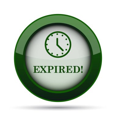 Süresi dolan simgesi. Beyaz arka plan üzerinde Internet düğmesi.