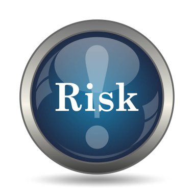 Risk simgesi. Beyaz arka plan üzerinde Internet düğmesi