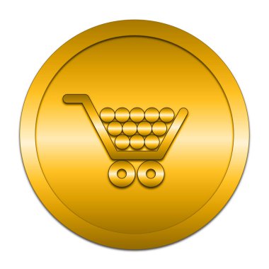 Alışveriş sepeti simgesi. Beyaz arka plan üzerinde Internet düğmesi.