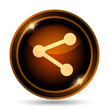 Sosyal Medya - bağlantı simgesi. Beyaz arka plan üzerinde Internet düğmesi