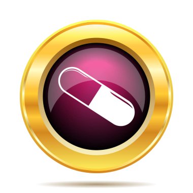 Hap simgesi. Beyaz arka plan üzerinde Internet düğmesi