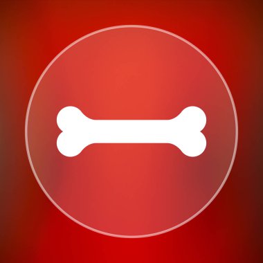 Kemik simgesi. Internet düğmesini kırmızı zemin üzerine