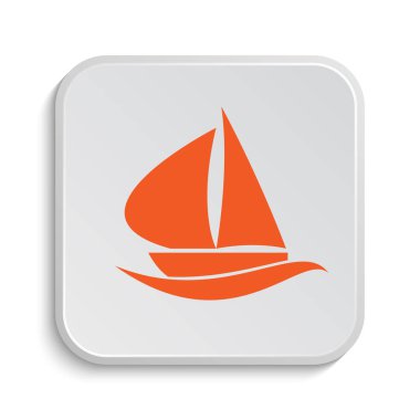 Yelkenli simgesi. Beyaz arka plan üzerinde Internet düğmesi