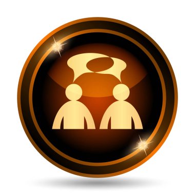 Yorumlar simgesine. Beyaz arka plan üzerinde Internet düğme. -Erkekler balon