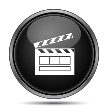 Film simgesi. Beyaz arka plan üzerinde Internet düğmesi