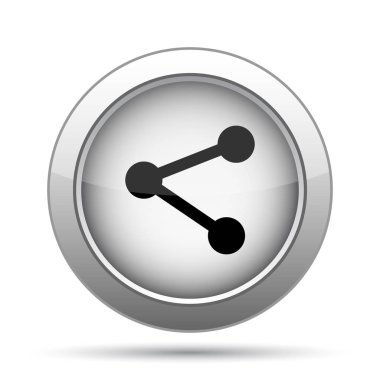 Sosyal Medya - bağlantı simgesi. Beyaz arka plan üzerinde Internet düğmesi